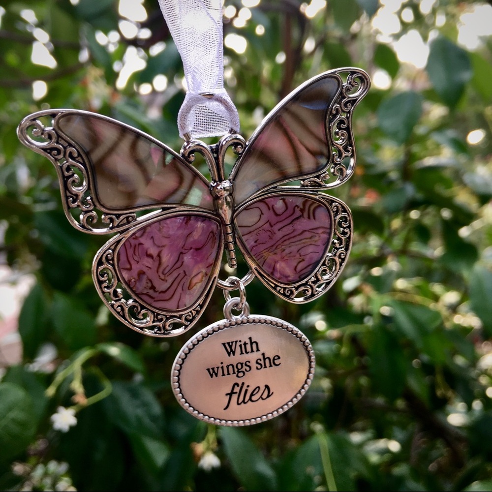 NWT 🦋 WITH WINGS SHE FLIES butterfly ornament
